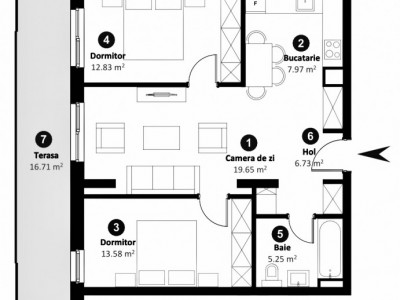 Apartament cu 3 camere de vanzare semifinisat, in bloc nou - Intre Lacuri 